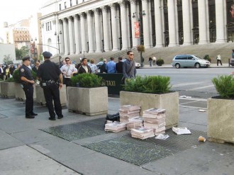 Cops Guarding Fake New York Posts
